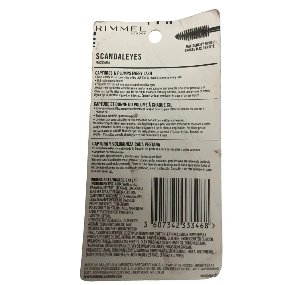 Rimmel ScandalEyes Mascara Extreme Black‎ 003 Volumizing Lash Plumper O-7